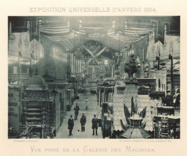 View of the machine gallery of the Antwerp World Exhibition in 1894, Vue prize de la Galerie des