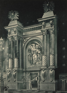 View of the entrance to a music hall in the German part of the Antwerp World Exhibition in 1894,