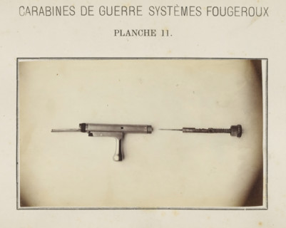 Safety catch of a rifle in two parts, photograph, page, number: 'Planche 11.', inscription: