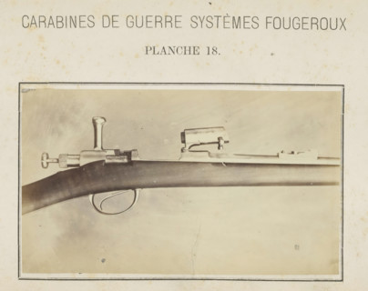 Barrel of a gun, photograph, page, number: 'Planche 18.', inscription: 'Carabines de guerres