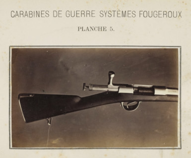 Butt of a rifle, photograph, page, number: 'Planche 5.', inscription: 'Carabines de guerres