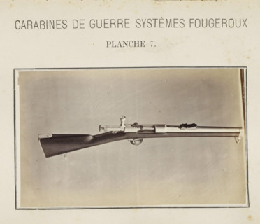 Part of a rifle, photograph, page, inscription: 'Carabines de guerres systèmes Fougeroux', number: