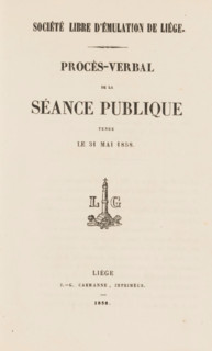 Procès-verbal de la séance publique, Société libre d'émulation de Liége, book, annotation: 'OCT,
