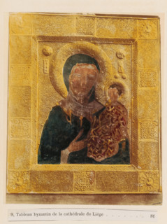 Relief of Mary with child in St. Paul's Cathedral in Liège, Tableau byzantin de la cathédrale de