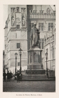 La statue de Thierry Martens, à Alost, Statue of Dirk Martens on the Grote Markt in Aalst, page,