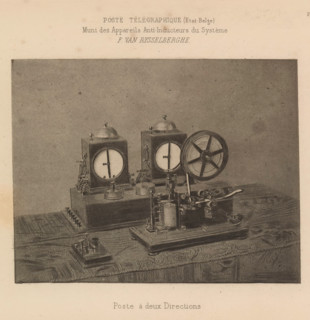 Telegraph to send and receive telegrams, Poste à deux Directions, page, photomechanical print,