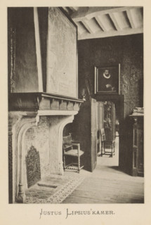 Interior of Christoffel Plantijn's house, Justus Lipsius' room, page, photomechanical print, maker: