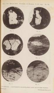 Overview of six microscopic magnifications of molecular motion in rocks, Macpherson. Mouvements