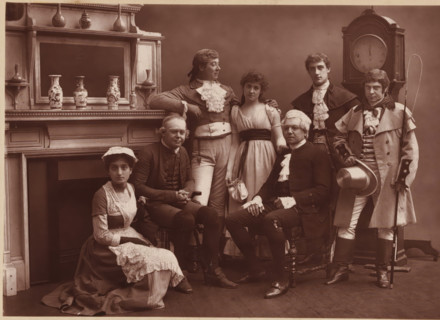 Group portrait of the members of The Vaudeville Company in 'The Road to Ruin', page,