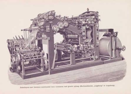 Rotary press with funnel-folding device for high-circulation newspapers, Reproduction of an
