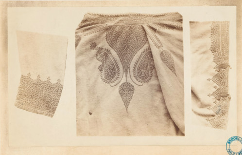 Ornamental braiding on 'choga' of cashmere cloth, Embroidered Indian clothing, photograph, page,