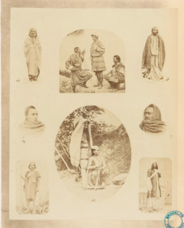 Collection of portraits of Indian men illustrating different men's clothing, Male attire. woolens