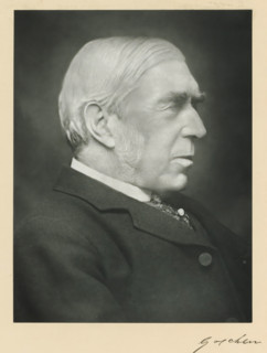 The right honorable Viscount Goschen, photograph, page, annotation, inscription: '17, Baker St,