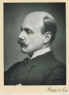 The right honorable Walter Hume Long, photograph, page, annotation, inscription: '55, Baker St,
