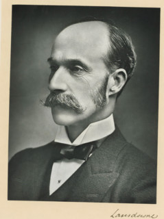 The most noble the marquis of Lansdowne, KG, photograph, page, inscription: '17, Baker St, London,