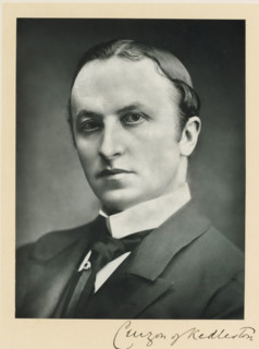 The right honorable lord Curzon of Kedleston, photograph, page, inscription: '55, Baker St, London,