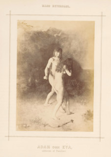Adam och Eva, Photo reproduction of a painting of Adam and Eve by Hans Olaf Heyerdahl, photograph,
