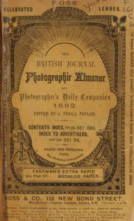 The British journal photographic almanac and photographer's daily companion, book, annotation: