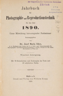 Jahrbuch für Photographie und Reproduktionstechnik, book, collector's mark: 'ETH, Bibliothek,