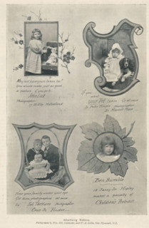 Collection of advertising photos with children, Advertising Notions, page, photomechanical print,