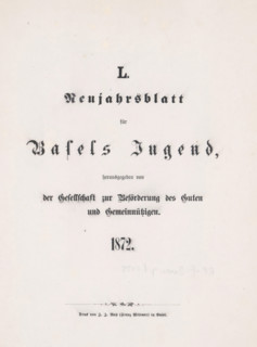 Neujahrsblatt für Basels Jugend, page, magazine, 1872, paper, albumen print, albumendruk, height