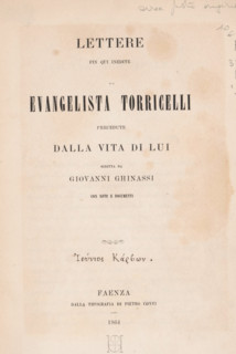 Lettere fin qui inedite di Evangelista Torricelli, book, writer (clerical worker): Giovanni