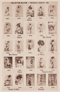 25 portraits of Saharet, Nine Derieux, De Pébrel, Polaire, Yvonne de Ricke and Graziella,
