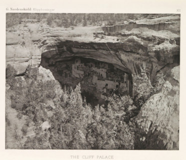 The Cliff Palace, View of the Cliff Palace in Mesa Verde National Park, page, photomechanical