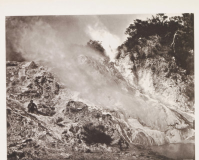 Geyser near Lake Rotomahana, page, photomechanical print, photographer: Daniel Louis Mundy, New