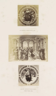 Three photographic reproductions of a publication by the Arundel Society with paintings and a print