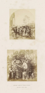 Two photo reproductions of a publication by the Arundel Society featuring a painting by Filippino