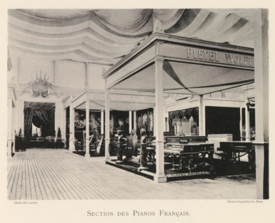Section des Pianos Français, Exhibition of French pianos during the World Exhibition in Antwerp,