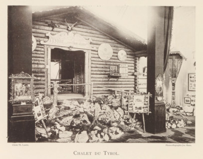 Chalet du Tyrol, Tyrolean chalet in the world exhibition in Antwerp, page, photomechanical print,