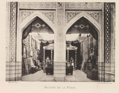 Exhibition of Persian objects during the World Exhibition in Antwerp, Section de la Perse, page,
