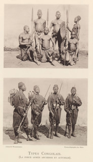 Types Congolais (La force armée ancienne et actuelle), Two group portraits of Congolese men with