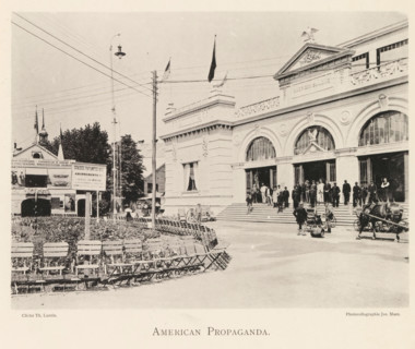 American propaganda, Square in front of the American pavilion at the World's Fair in Antwerp, page,