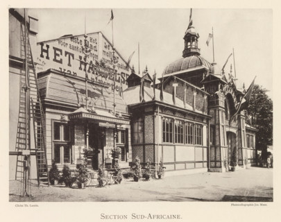 Section Sud-Africaine, Exterior of the South African pavilion at the World Exhibition in Antwerp,