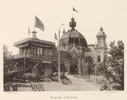 Entrance gate, Exterior of the entrance portal of the World Exhibition in Antwerp, page,