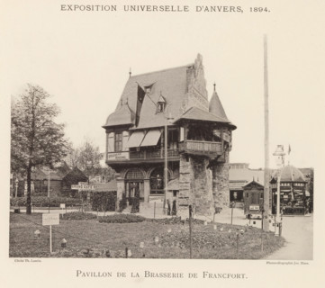 Pavilion of the Frankfurter Bierhaus at the World Exhibition in Antwerp, Pavillon de la brasserie