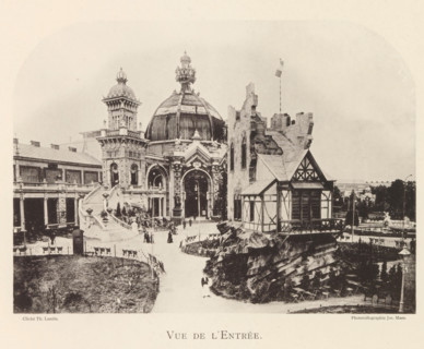 View of the entrance portal of the world exhibition in Antwerp, Vue de l'entrée, page,