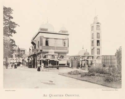 Exterior of the Oriental section of the World Exhibition in Antwerp, Au quartier oriental, page,