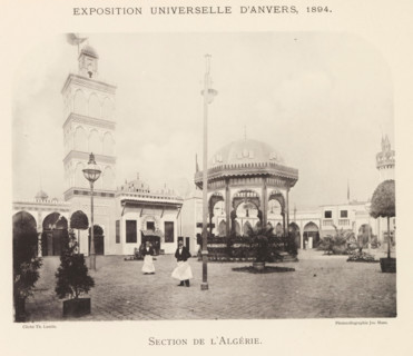 Exterior of the Algeria pavilion at the World Exhibition in Antwerp, Section de l'Algérie, page,