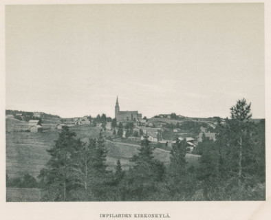 View of a village, Impilahden kirkonkylä, page, photomechanical print, photographer: Impi Backman,