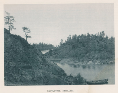 Ratakujat. impilahti, An unknown man on the shore with a rowing boat in the river, page,