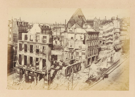 View of a destroyed Théâtre de la Porte Saint-Martin, Théatre de la Porte St Martin, photograph,