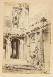 View of the ruined interior of the Tuileries Palace in Paris, Palais des Tuileries - vue