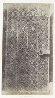 Porte en fer, Iron gate from the monastery of Le Puy-en-Velay, photograph, page, inscription: