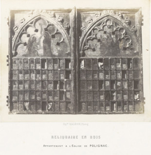 Wooden reliquary from a church in Polignac, Reliquaire en bois, photograph, page, number: 'PL. 26