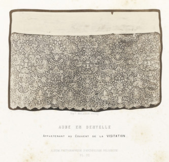 Aube en dentelle, Kant, photograph, page, inscription: 'appartenant au couvent de la visitation.',