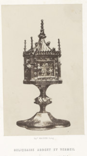 Reliquaire argent et vermeil, Silver reliquary from a church in Gazac, photograph, page, number:
